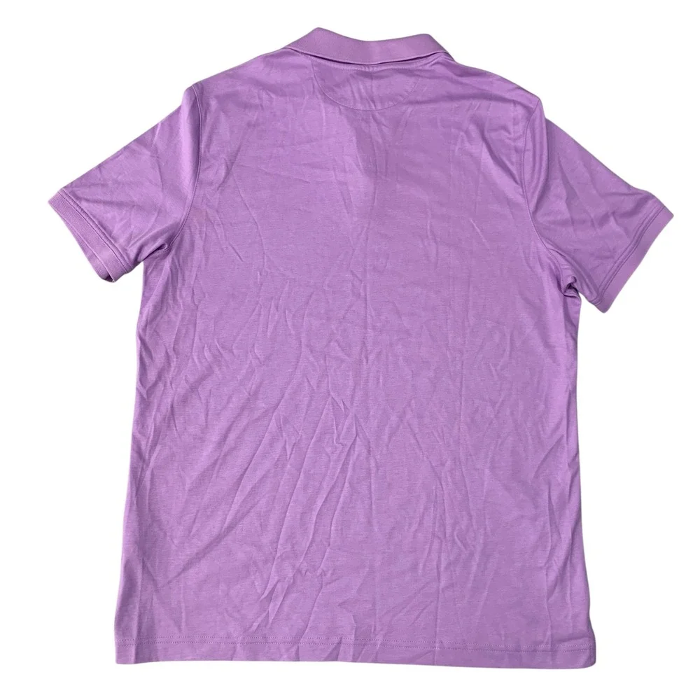 Banana Republic Luxury Touch Polo Shirt Large Purple Lilac 100% Cotton NWT